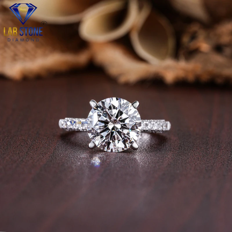 4.56+ Carat Round Cut Diamond White Gold Ring / Fabulous Ring / EF-VS Colour