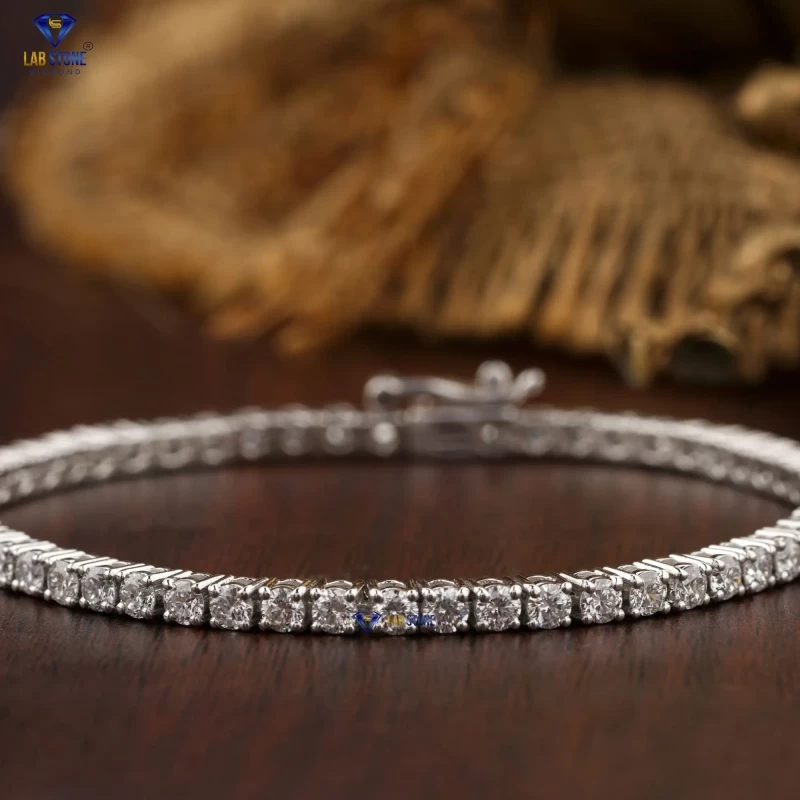 4.80+ Carat Round Brilliant Cut Diamond Bracelet, Engagement Bracelet, Wedding Bracelet, E Color, VVS2-VS2 Clarity