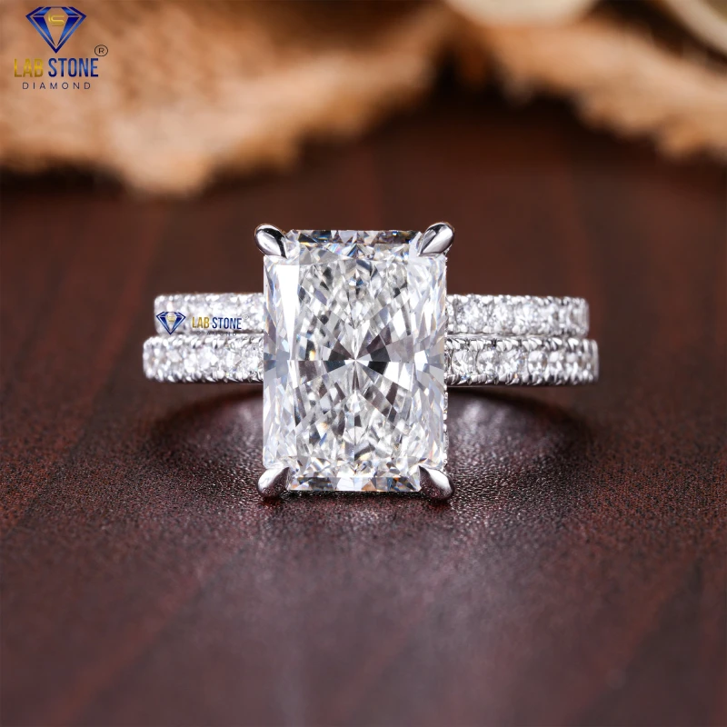 5.18+ Carat Radiant& Round Cut Diamond White Gold Ring by Lab-Stone / A diamond ring for the ages / EF-VS color