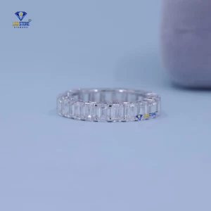 5.75+ Carat Emerald Brilliant Cut Diamond Ring,Eternity Band, Engagement Ring, Wedding Ring, E Color, VVS2-VS2 Clarity