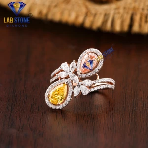 1.68+ Carat Pear, Marquise & Round  Brilliant Cut Diamond Ring, Engagement Ring, Wedding Ring, E Color, VVS2-VS2 Clarity