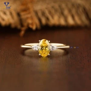 0.78+ Carat F.Y.Oval And Pear Brilliant Cut Diamond Ring, Engagement Ring, Wedding Ring, E Color, VVS2-VS2 Clarity