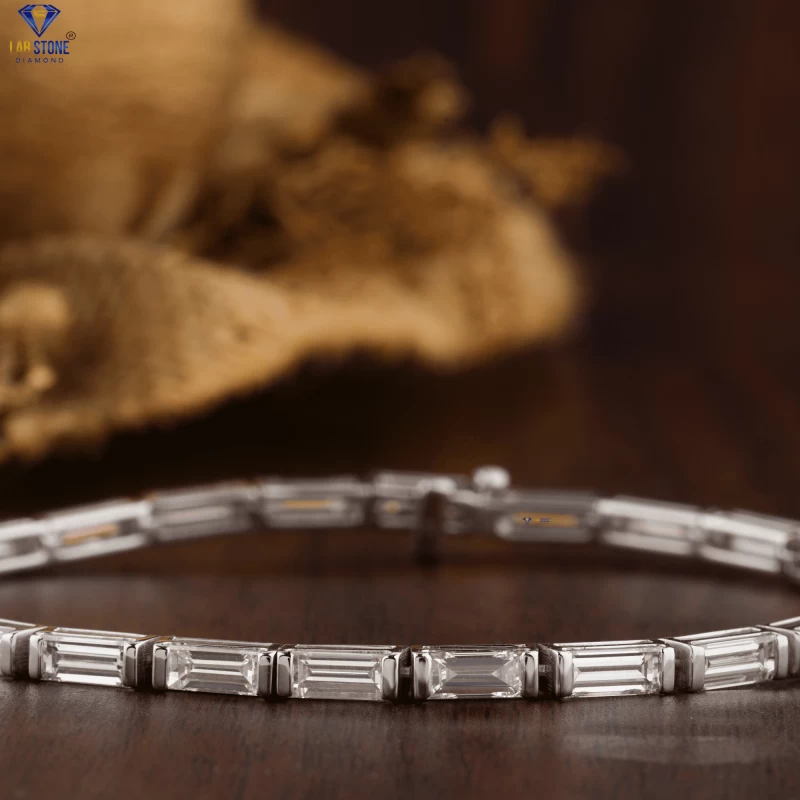 7.77+ Carat Baguette Brilliant Cut Diamond Bracelet, Engagement Bracelet, Wedding Bracelet, E Color, VVS2-VS2 Clarity