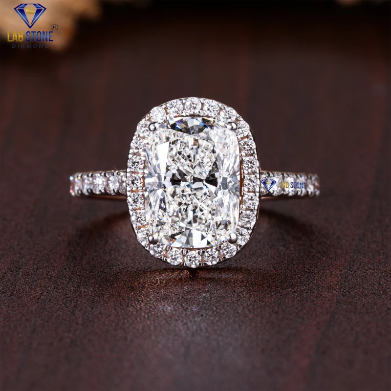 10.37+ Carat Cushion & Round Cut Diamond Rose Gold Ring / Wedding Ring / EF-VS Colour