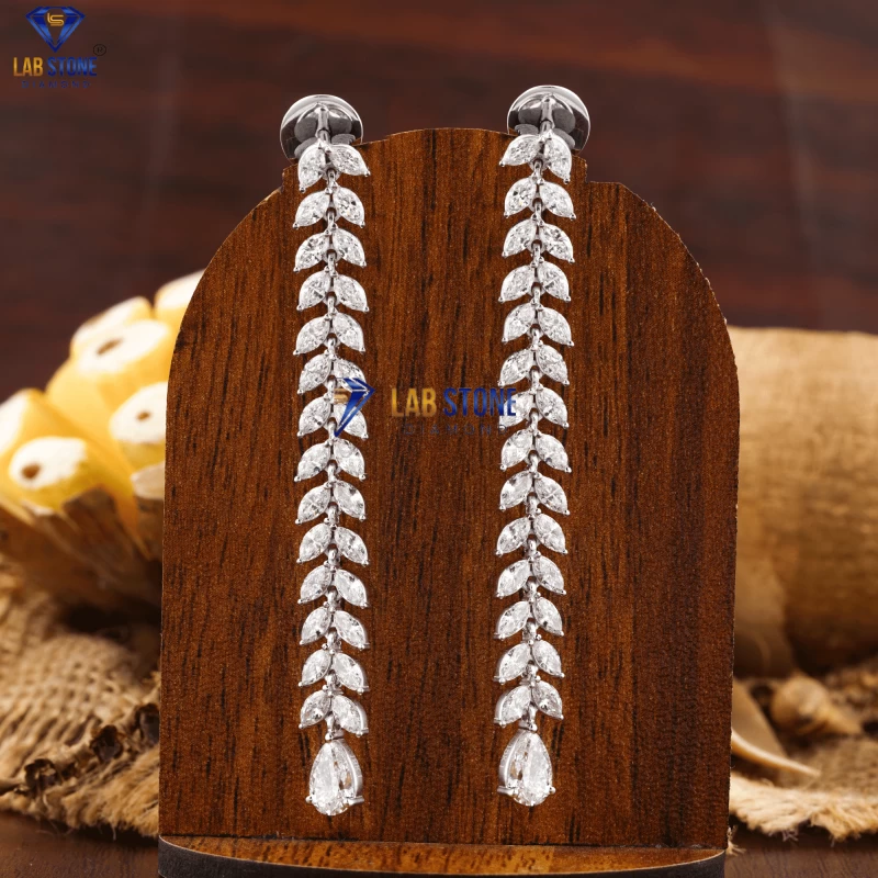 4.33+ Carat Pear & Marquise Brilliant Cut Diamond Earring, Engagement Earring, Wedding Earring, E Color, VVS2-VS2 Clarity