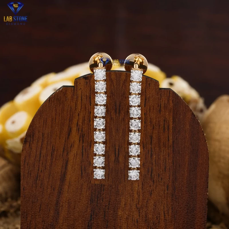 1.82+ Carat Round Brilliant Cut Diamond Earring, Engagement Earring, Wedding Earring, E Color, VVS2-VS2 Clarity