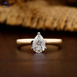 1.05+ Carat Pear and Round Brilliant Cut Diamond Ring, Engagement Ring, Wedding Ring, E Color, VVS2-VS2 Clarity