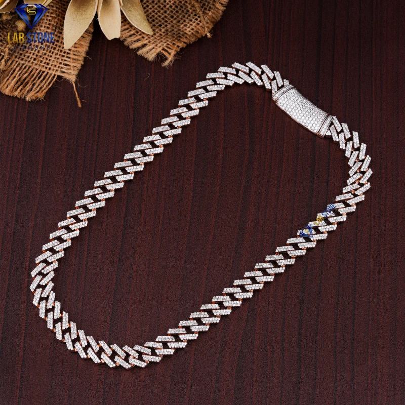 11.00+ Carat Round Cut Diamond Rose Gold Cuban Chain / Iced Out Cuban Chain / EF-VS Colour