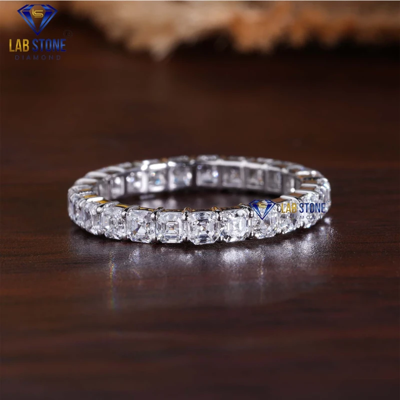 2.02+ Carat Asscher Cut Diamond White Gold Ring by Lab-Stone / Ethical And Stunning Diamond Ring / EF-VS color