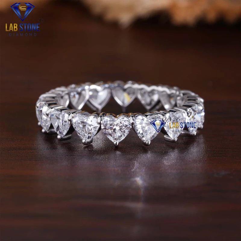 3.18+ Carat Heart Cut Diamond White Gold Ring by Lab-Stone / Ethical And Stunning Ring / EF-VS color