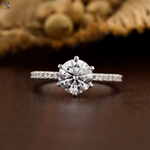 1.764+ Carat Round Brilliant Cut Diamond Ring, Engagement Ring, Wedding Ring, E Color, VVS2-VS2 Clarity