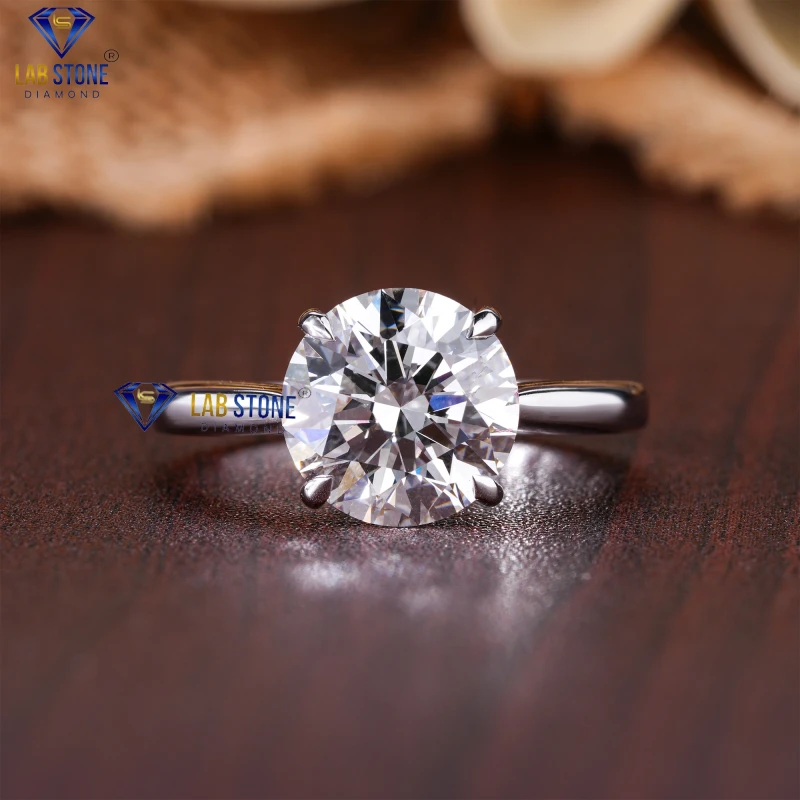 1.22+ Carat Round Cut Diamond White Gold Ring by Lab-Stone/ Dazzling Ring With Distinction / EF-VS Color