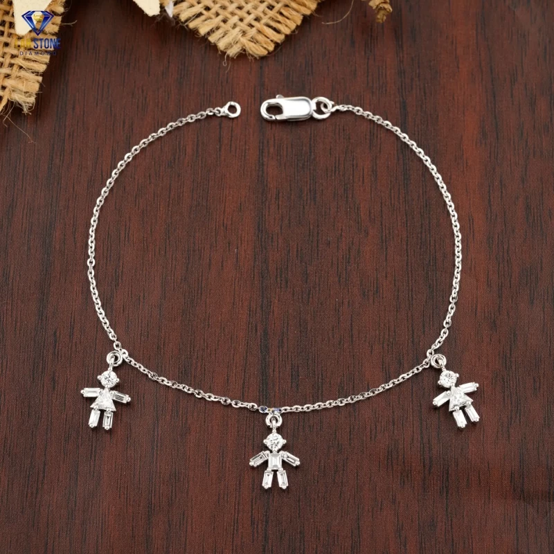 1.12+ Carat Round,Triangle and Baguette Cut Diamond Bracelet, Engagement Bracelet, Wedding Bracelet, E Color, VVS2-VS2 Clarity