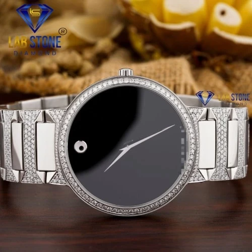3.40 TDW Round Brilliant Cut Men's Diamond Watch | Luxury Watch | Moissanite Diamond
