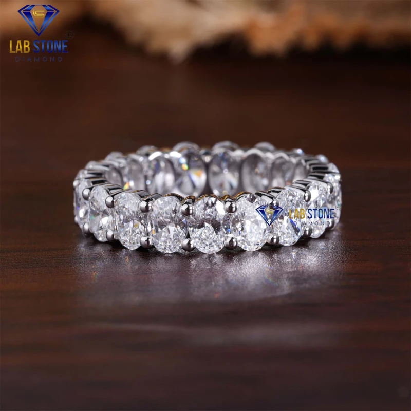 3.97+ Carat Oval Cut Diamond White Gold Ring by Lab-Stone / Full Of Radiance Diamond Ring / EF-VS color