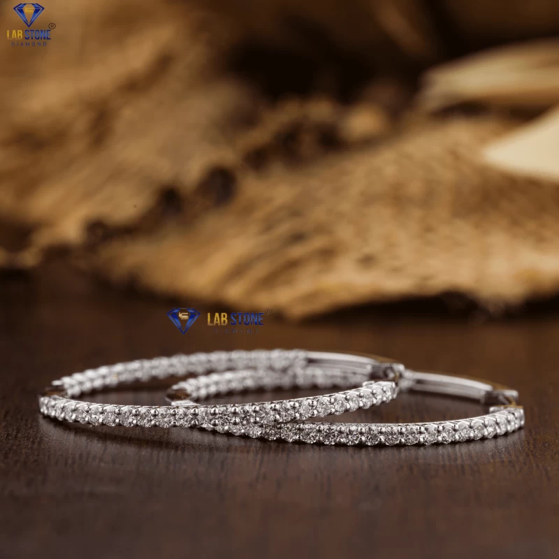 1.44+ Carat Round Brilliant Cut Diamond Earring, Engagement Earring, Wedding Earring, E Color, VVS2-VS2 Clarity