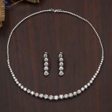 17.34+ Carat Round Cut Diamond Nacklace and Earring, Engagement Nacklace And Earring, Wedding Nacklace And Earring, E Color, VVS2-VS2 Clarity