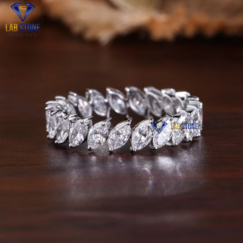 1.84+ Carat Marquise Cut Diamond White Gold Ring by Lab-Stone / Moonshine Sparkling Illuminated Ring / EF-VS color