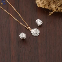 0.871+ Carat Round Brilliant Cut Diamond Pendant And Earring, Engagement Pendant And Earring, Wedding Pendant And Earring, E Color, VVS2-VS2 Clarity