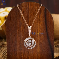 0.12+ Carat Round Brilliant Cut Diamond Pendant, Engagement Pendant, Wedding Pendant, E Color, VVS2-VS2 Clarity