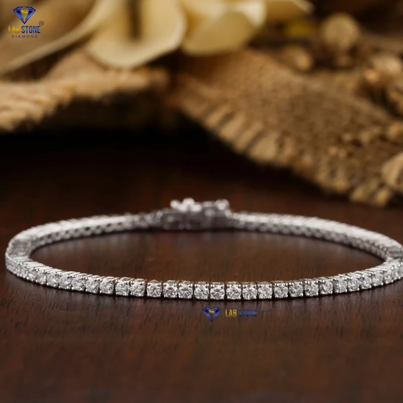 4.60+ Carat Round Brilliant Cut Diamond Bracelet, Engagement Bracelet, Wedding Bracelet, E Color, VVS2-VS2 Clarity