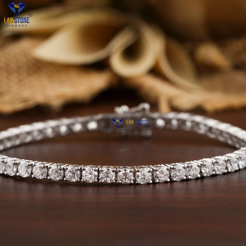 4.60+ Carat Round Brilliant Cut Diamond Bracelet, Engagement Bracelet, Wedding Bracelet, E Color, VVS2-VS2 Clarity