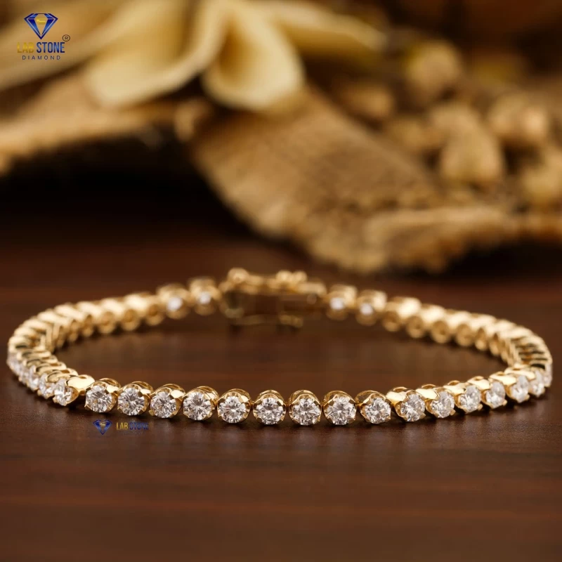 3.036+ Carat Round Brilliant Cut Diamond Bracelet, Engagement Bracelet, Wedding Bracelet, E Color, VVS2-VS2 Clarity