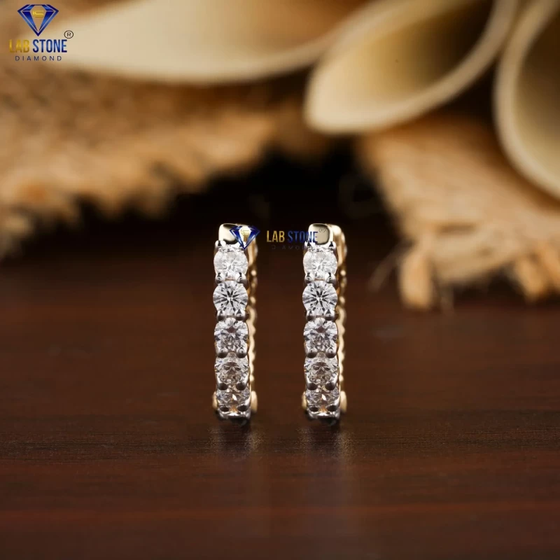 1.43+ Carat Round Brilliant Cut Diamond Earring, Engagement Earring, Wedding Earring, E Color, VVS2-VS2 Clarity