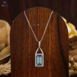 1.27+ Carat F.B.Baguette And Round Brilliant Cut Diamond Pendant, Engagement Pendant, Wedding Pendant, E Color, VVS2-VS2 Clarity