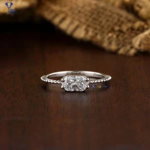 0.93+ Carat Radiant Brilliant Cut Diamond Ring, Engagement Ring, Wedding Ring, E Color, VVS2-VS2 Clarity