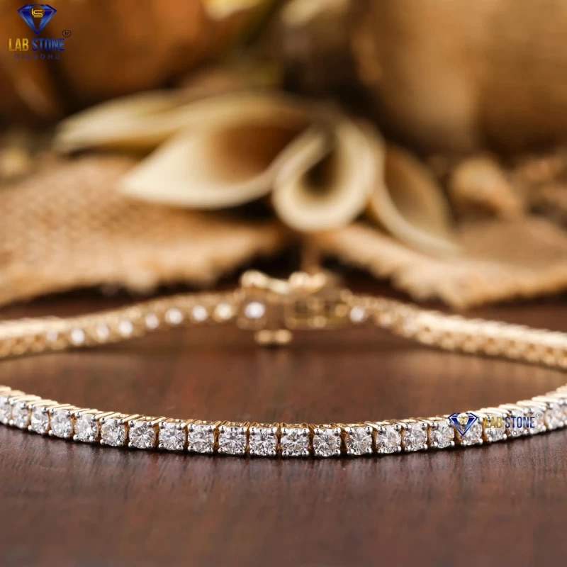2.84+ Carat Round Brilliant Cut Diamond Bracelet, Engagement Bracelet, Wedding Bracelet, E Color, VVS2-VS2 Clarity