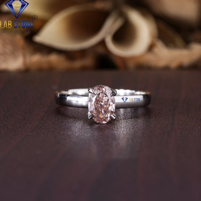 1.01+ Carat F.P. Oval Cut Diamond White Gold Ring / Solitaire Ring / VS clarity