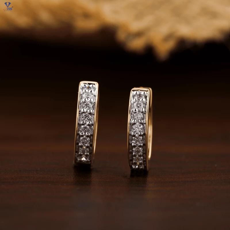 0.16+ Carat Round Brilliant Cut Diamond Earring, Engagement Earring, Wedding Earring, E Color, VVS2-VS2 Clarity