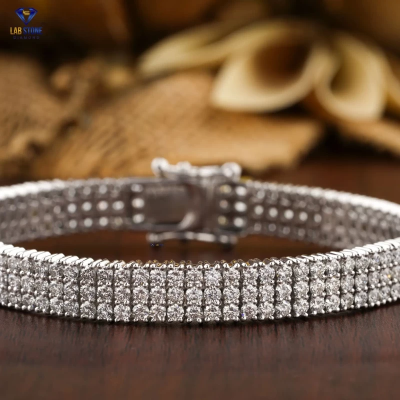 6.99+ Carat Round Brilliant Cut Diamond Bracelet, Engagement Bracelet, Wedding Bracelet, E Color, VVS2-VS2 Clarity