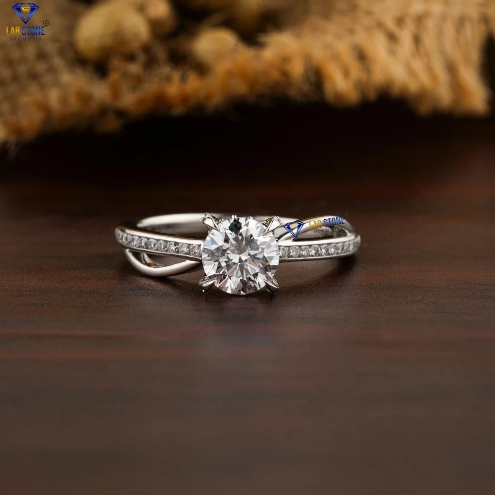 1.25+ Carat Round Cut  Diamond Ring, Engagement Ring, Wedding Ring, E Color, VVS2-VS2 Clarity