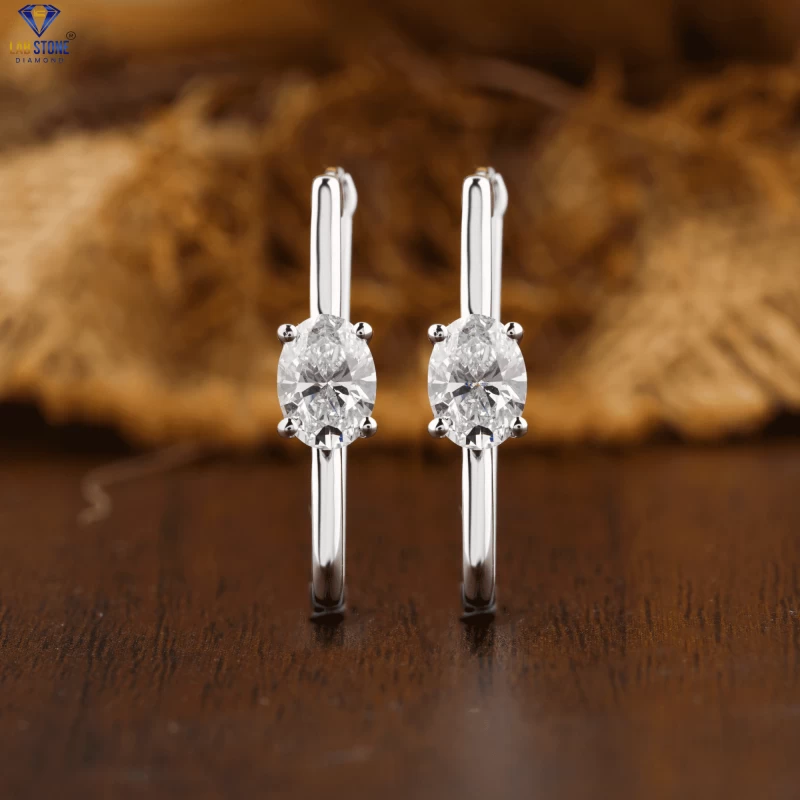 1.00+ Carat Oval Brilliant Cut Diamond Earring, Engagement Earring, Wedding Earring, E Color, VVS2-VS2 Clarity