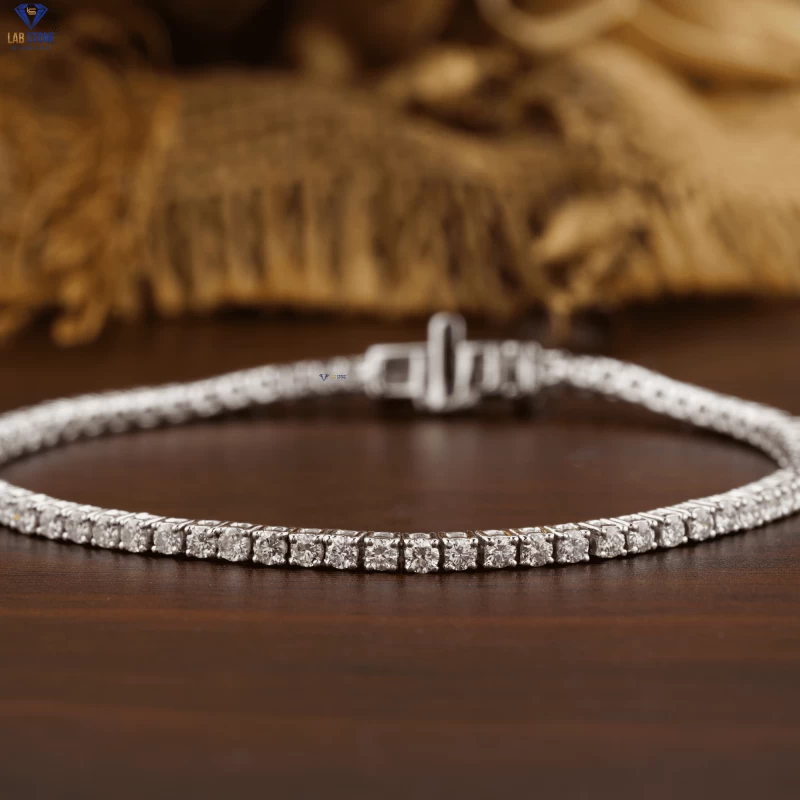 4.41+ Carat Round Brilliant Cut Diamond Bracelet, Engagement Bracelet, Wedding Bracelet, E Color, VVS2-VS2 Clarity