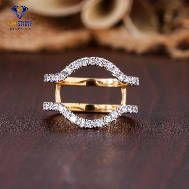 0.79+ Carat Round Cut Diamond Yellow Gold Ring / Wedding Ring / EF color VS clarity