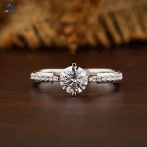 0.98+ Carat Round Brilliant Cut Diamond Ring, Engagement Ring, Wedding Ring, E Color, VVS2-VS2 Clarity