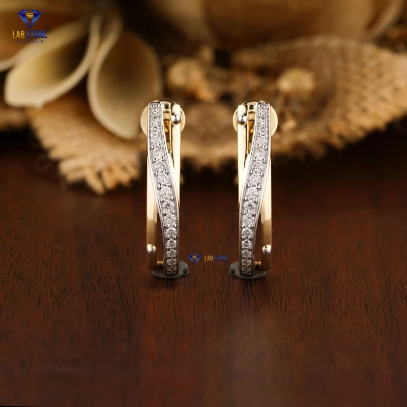 0.434+ Carat Round Brilliant Cut Diamond Earring, Engagement Earring, Wedding Earring, E Color, VVS2-VS2 Clarity