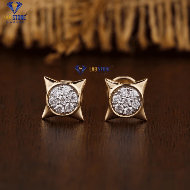 0.196+ Carat Round Brilliant Cut Diamond Earring, Engagement Earring, Wedding Earring, E Color, VVS2-VS2 Clarity