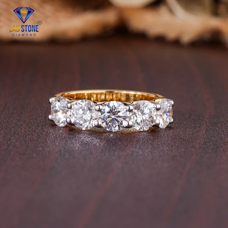 2.00+ Carat Round Cut Diamond Rose Gold Ring / Half Eternity Band / EF color VS clarity