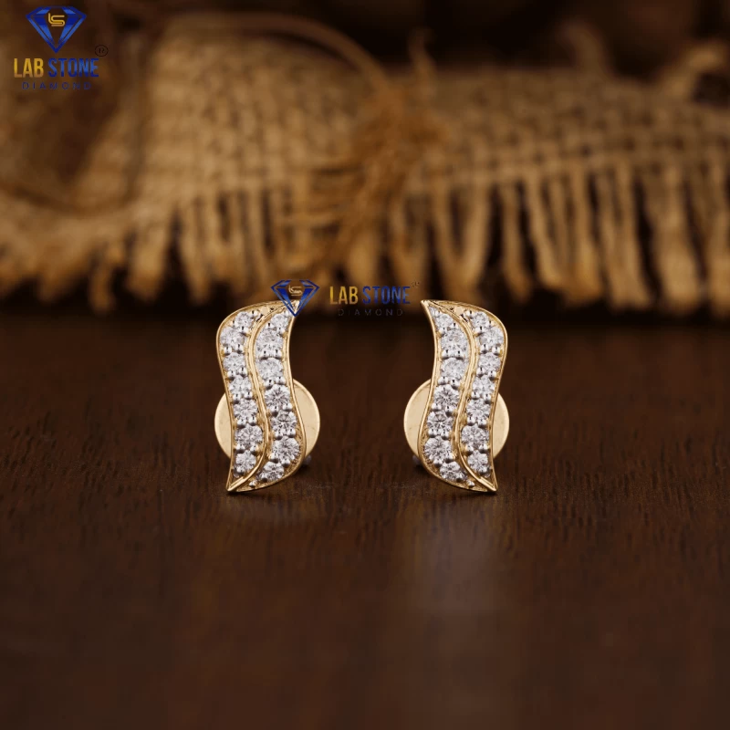 0.31+ Carat Round Brilliant Cut Diamond Earring, Engagement Earring, Wedding Earring, E Color, VVS2-VS2 Clarity