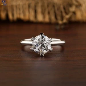 2.00+ Carat Round Brilliant Cut Diamond Ring, Engagement Ring, Wedding Ring, E Color, VVS2-VS2 Clarity