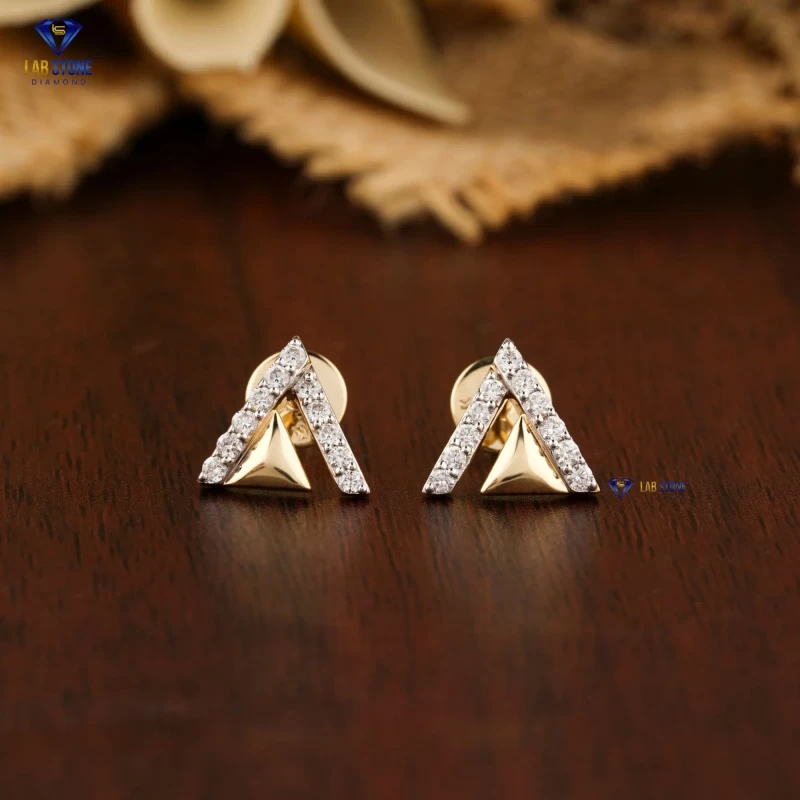 0.266+ Carat Round Brilliant Cut Diamond Earring, Engagement Earring, Wedding Earring, E Color, VVS2-VS2 Clarity