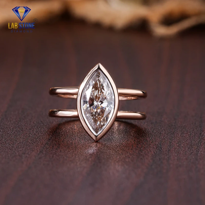1.60+ Carat Marquise Cut Diamond Rose Gold Ring / Solitaire Ring / EF color VS clarity