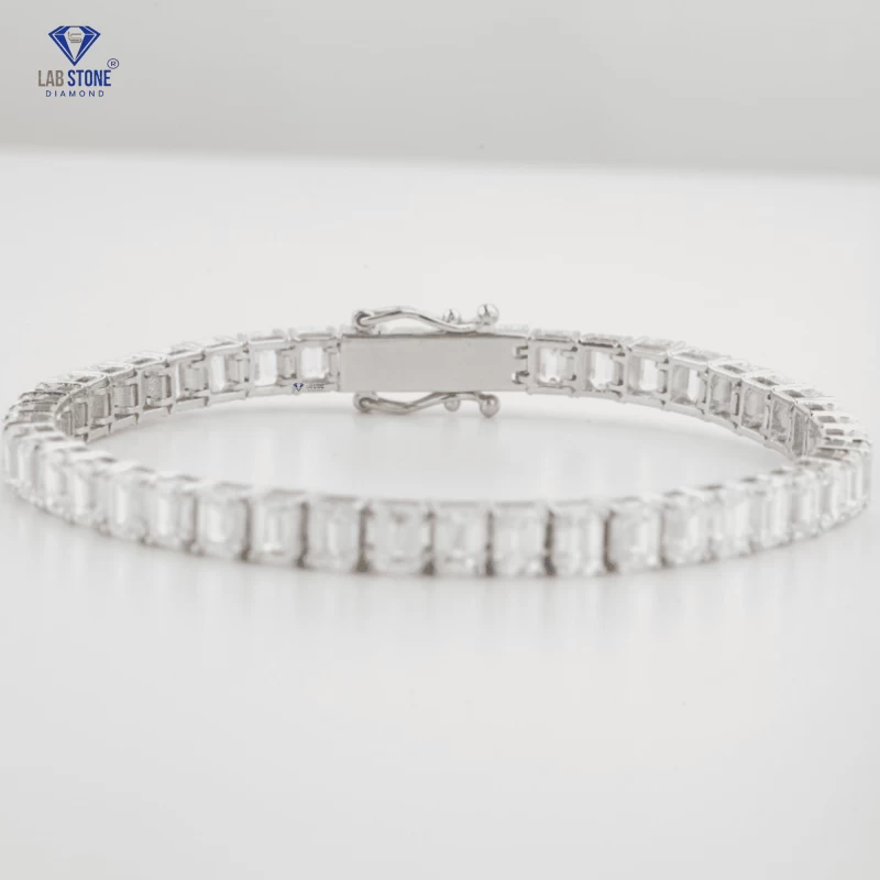 18.06+ Carat Emerald Cut Diamond Bracelet, Engagement Bracelet, Wedding Bracelet, E Color, VVS2-VS2 Clarity