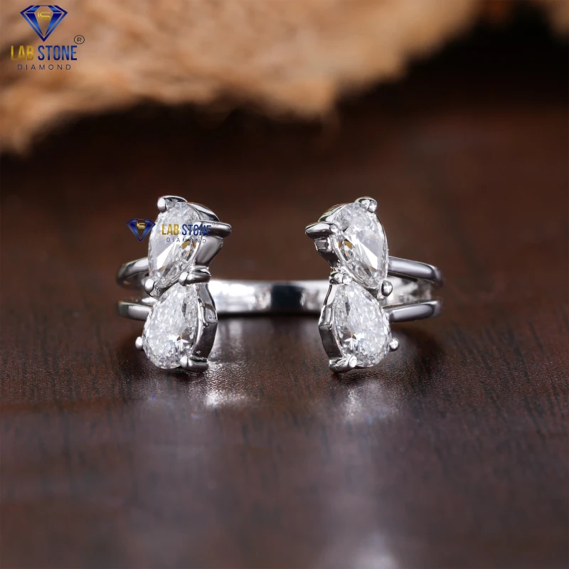 0.80+ Carat Pear Cut Diamond White Gold Ring by Lab-Stone / Dazzling Ring For Give You A perfect Ring / EF-VS color