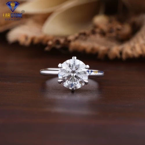 2.69+ Carat Round Briilant Cut Diamond White Gold Ring By Labstone , Dainty Promise Diamond Ring , EF-VS color