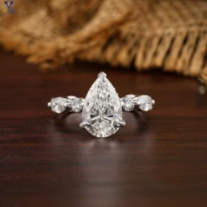 4.20+ Carat Pear,Marquies And Round Brilliant Cut Diamond Ring, Engagement Ring, Wedding Ring, E Color, VVS2-VS2 Clarity